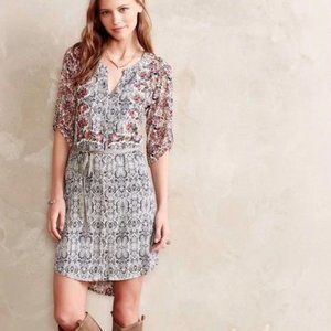 Anthropologie TINY "Perenne" Floral Button Down Shirt Dress